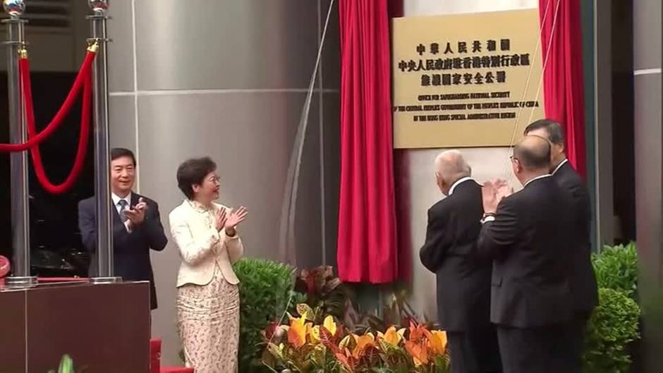 Video: Chinesisches Sicherheitsbüro in Hongkong eröffnet